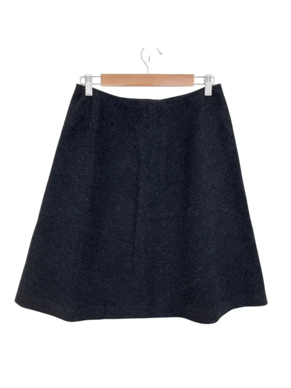 Chanel 00A Vintage Wool Cropped Jacket Wrap Skirt Set Chocol Gray